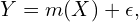 \[Y=m(X)+\epsilon,\]