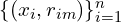 \{(x_i, r_{im}) \}_{i=1}^n